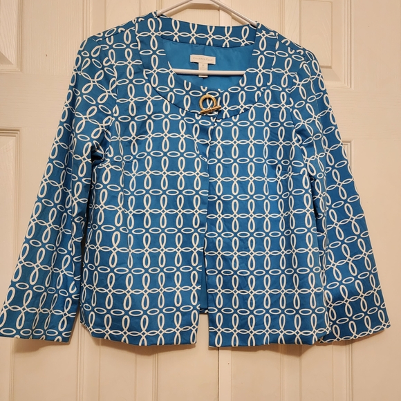 Charter Club Jackets & Blazers - Charter Club Blue and White Blazer/Jacket 3/4 Sleeve Women's Size Medium